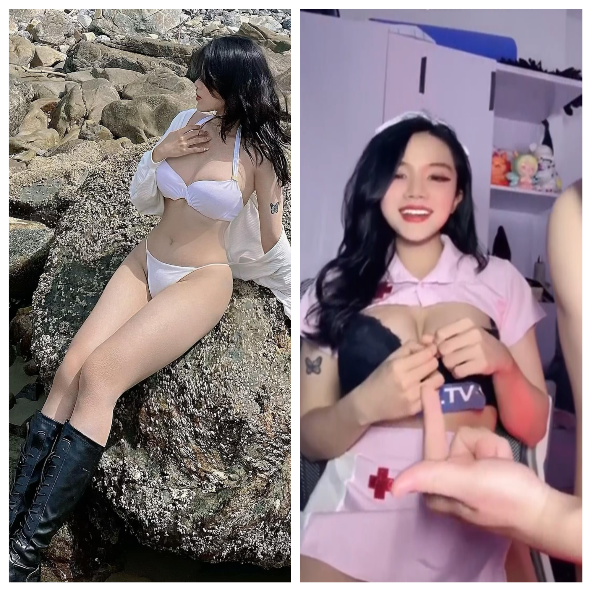 Bé Thư Sờ Quít bím hồng xoạc bạn trai trên onlyfans